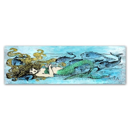 TRADEMARK FINE ART Jean Plout 'Mermaid Under The Sea 1' Canvas Art, 6x19 ALI17488-C619GG